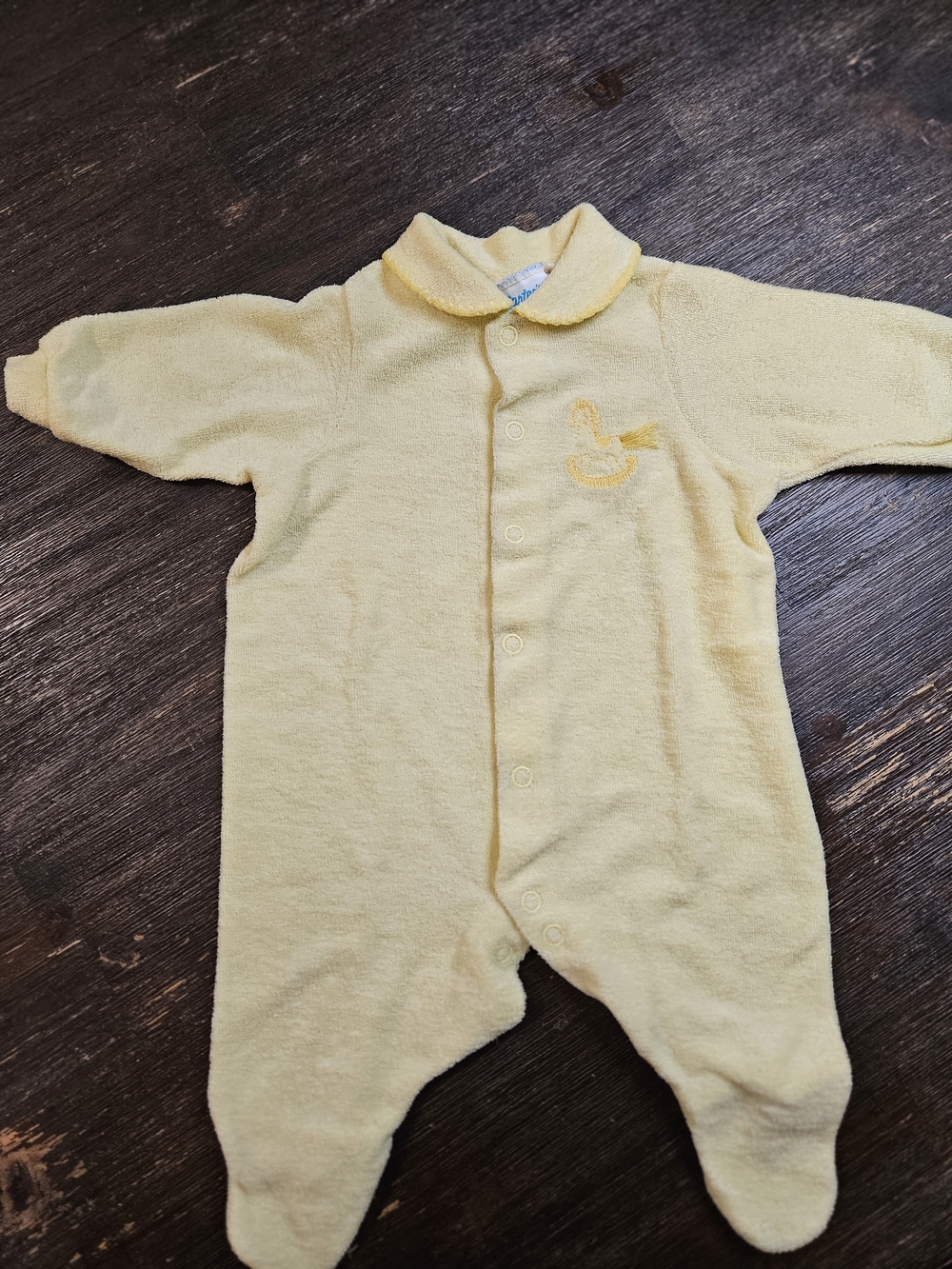Vintage Carter's Pale Yellow Baby Footed One-Piece